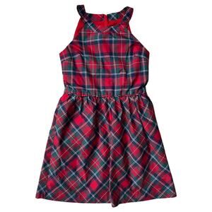 Vineyard Vines Red Merry Plaid Sleeveless Dress Christmas Holiday Party Girls 10